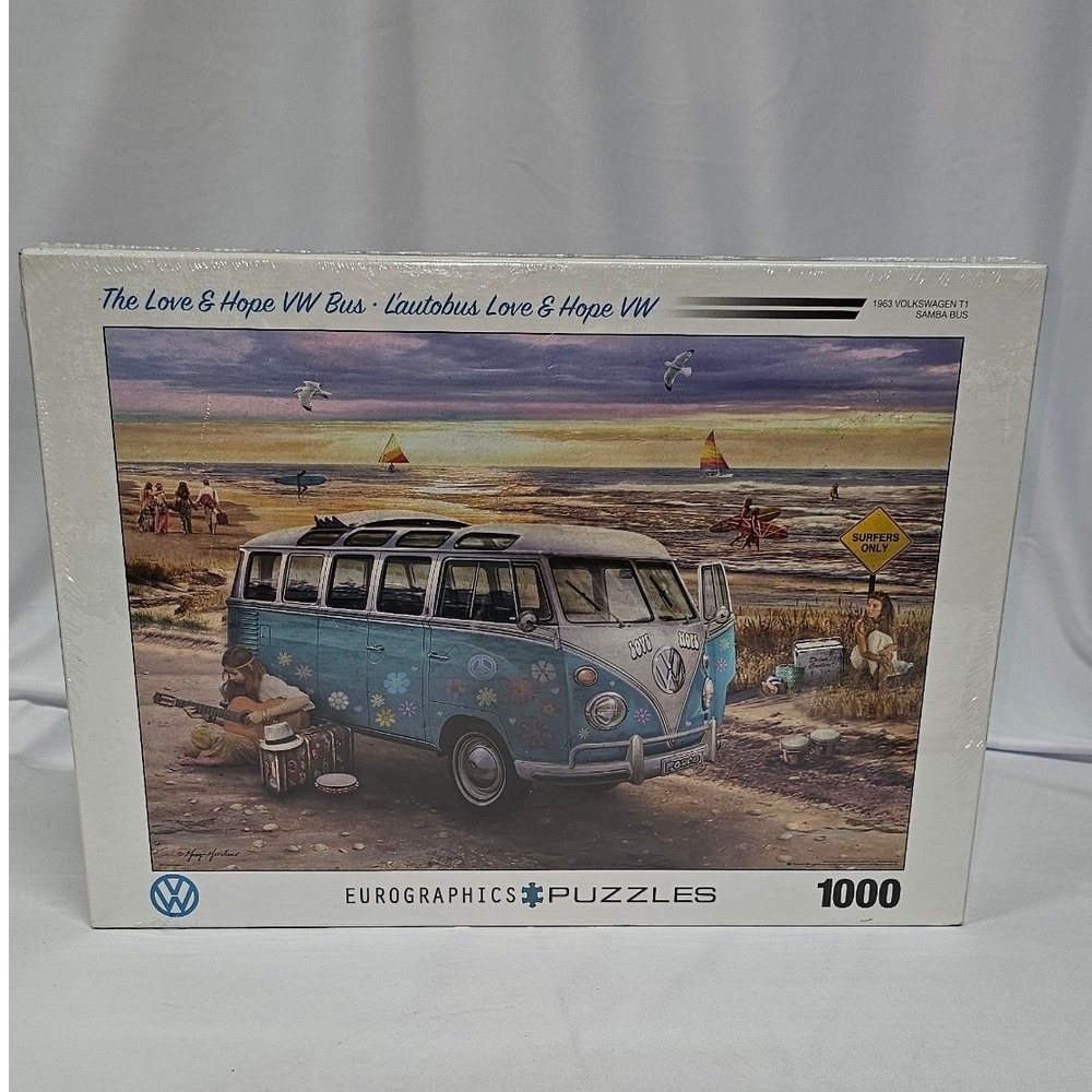 Eurographics 1000 Piece Puzzle The Love & Hope VW Bus 1963 Volkswagen T1 Samba‎